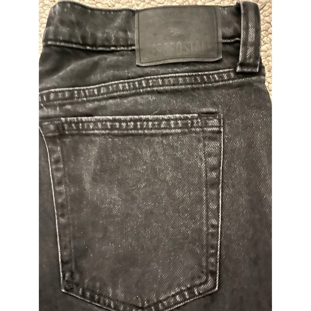 Aeropostale Mens Baggy Relaxed Fit Jeans Washed Black Denim 32x32